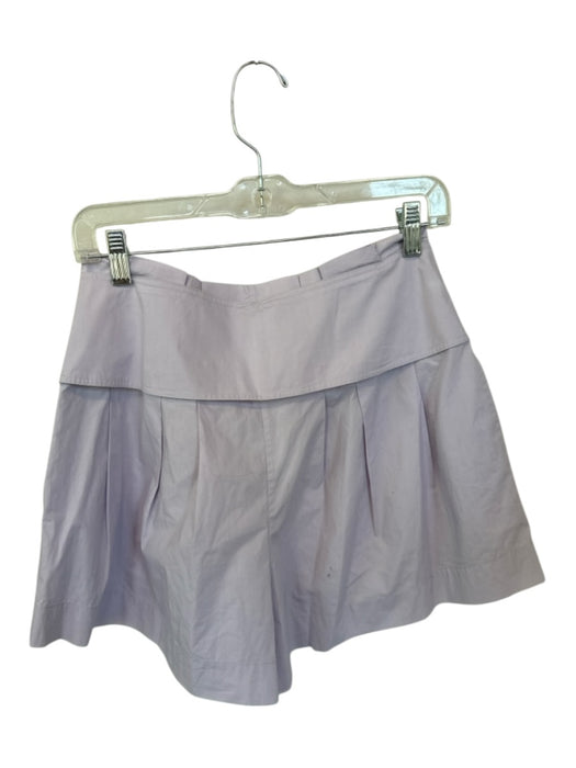 Ulla Johnson Size 6 Lavender Cotton High Waist Front bow Pleated Shorts Lavender / 6