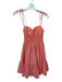 Staud Size S Coral Pink Cotton Tie Straps Sweetheart Neckline Smocked Back Dress Coral Pink / S
