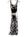 Illa Illa Size S Pink & Black Rayon Sleeveless Flowers Open Sides Maxi Dress Pink & Black / S