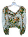 Farm Rio Size S Green & Orange Cotton Long Balloon Sleeve Fruit Lace Cropped Top Green & Orange / S