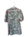TCEC Size M Green & Pink Cotton Blend Short Sleeve Botanical Collar Dress Green & Pink / M