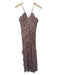 Shona Joy Size 6 Mauve & Black Viscose Spaghetti Strap Flowers Maxi Dress Mauve & Black / 6