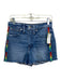 Point Sur Size 27 Med Wash & Multi Cotton Denim Frayed Embroidered Shorts Med Wash & Multi / 27