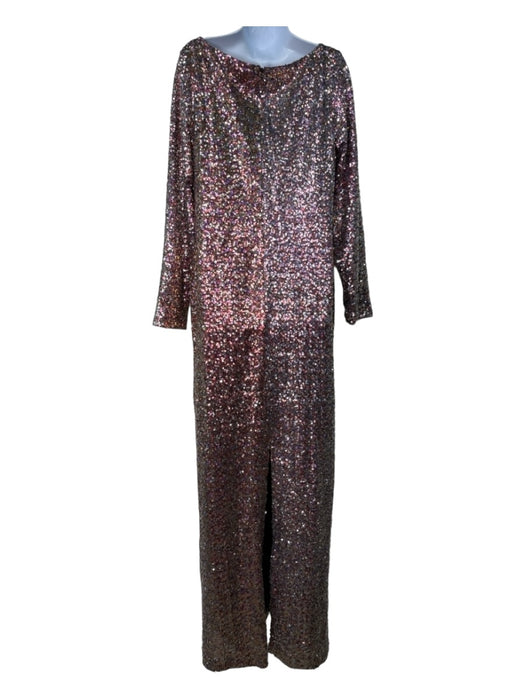 St John Size 16 Pink & Multi Polyester Blend Sequin Twist Detail Front Gown Pink & Multi / 16