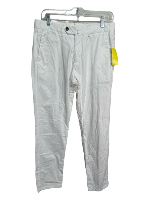 Suitsupply Size 46 White Cotton Blend Solid Khakis Men's Pants 46