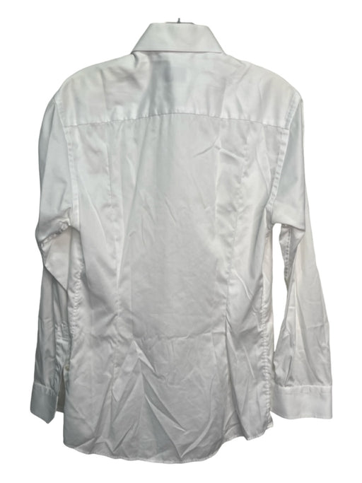 Eton Size 15.5 White Cotton Solid Miltered Button Down Men's Long Sleeve Shirt 15.5