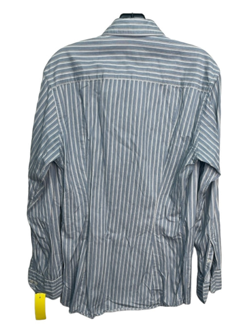 Eton Size M Light Blue & White Cotton Striped Button Down Long Sleeve Shirt M