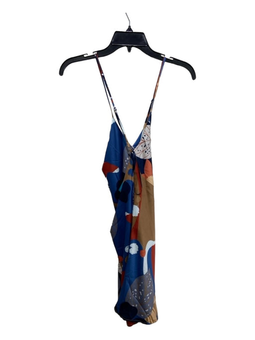 En Saison Size S Blue & Multi Polyester Abstract Floral Spaghetti Strap Dress Blue & Multi / S