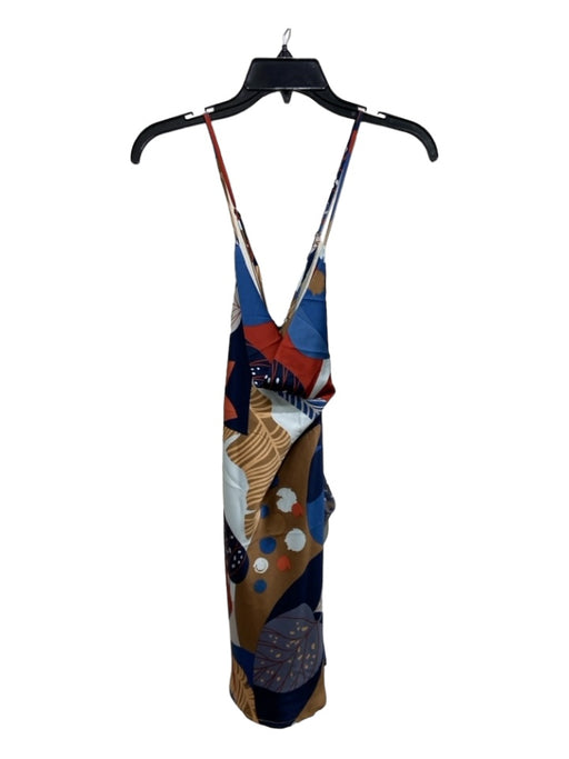 En Saison Size S Blue & Multi Polyester Abstract Floral Spaghetti Strap Dress Blue & Multi / S