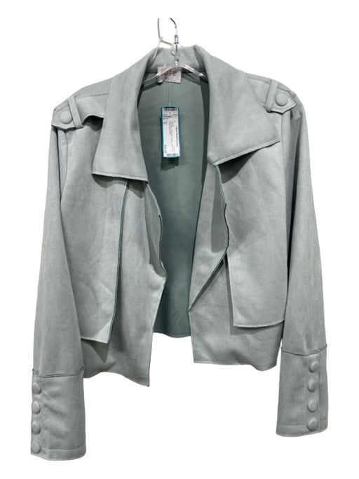 Fate Size S Pale Blue Polyester Suede Open Front Collar Jacket Pale Blue / S