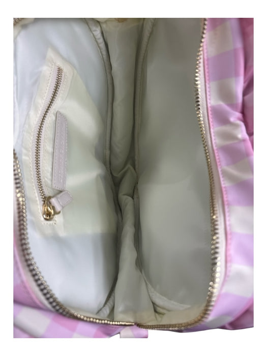 Stoney Clover Pale Pink & Cream Nylon Checkered Top Handle Heart Crossbody Bag Pale Pink & Cream / Medium