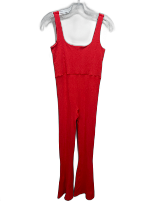 Free People Movement Size XS Orange Polyester Blend Ribbed Sleeveless Jumpsuit Orange / XS