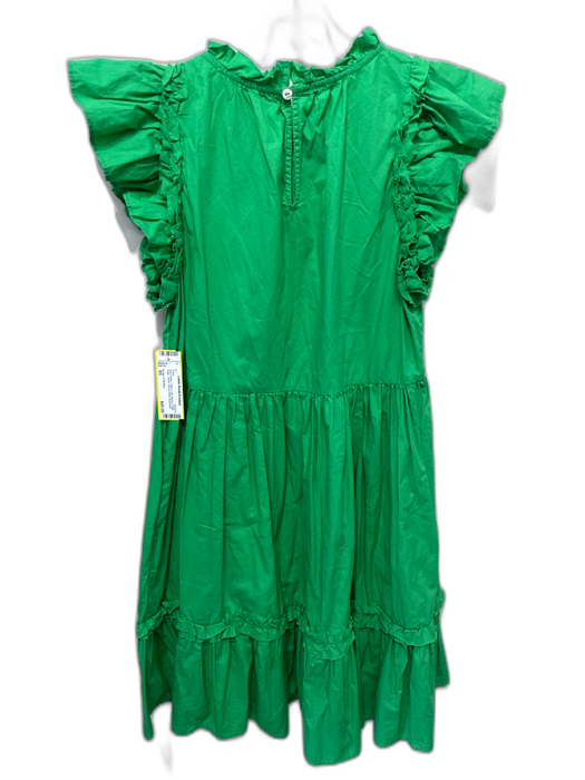 House of Harlow Size XS Kelly Green Cotton Cap Sleeve Ruffle Detail Tiered Dress Kelly Green / XS