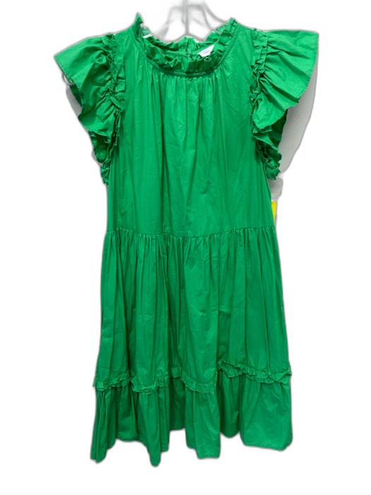 House of Harlow Size XS Kelly Green Cotton Cap Sleeve Ruffle Detail Tiered Dress Kelly Green / XS