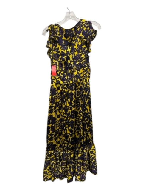 A.L.C. Size 4 yellow, purple, orange Polyester Abstract Leaves Cut Out Dress yellow, purple, orange / 4