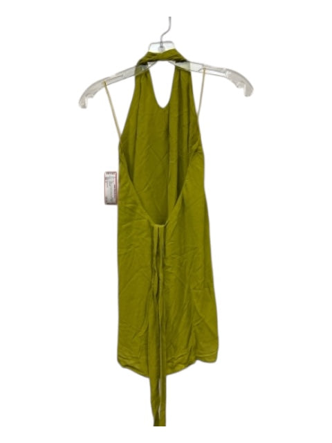 Reformation Size 6 Chartreuse Green Viscose Sash Halter Top Chartreuse Green / 6