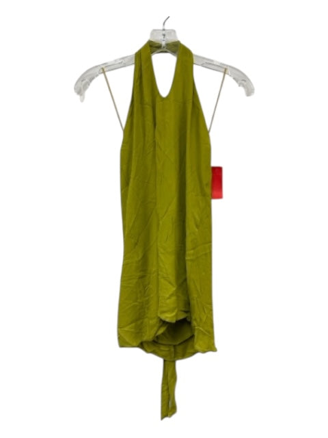 Reformation Size 6 Chartreuse Green Viscose Sash Halter Top Chartreuse Green / 6