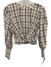 Veronica Beard Size 2 White, Red & Brown Cotton & Viscose Blend Long Sleeve Top White, Red & Brown / 2
