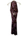 Reformation Size 4 Brown & Purple Silk Halter Tie Neck Floral Back Zip Dress Brown & Purple / 4
