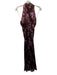 Reformation Size 4 Brown & Purple Silk Halter Tie Neck Floral Back Zip Dress Brown & Purple / 4