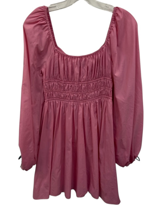 Staud Size XS Pink, Blue & Green Nylon & Cotton Long puff sleeve Cord Tie Dress Pink, Blue & Green / XS