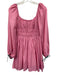 Staud Size XS Pink, Blue & Green Nylon & Cotton Long puff sleeve Cord Tie Dress Pink, Blue & Green / XS