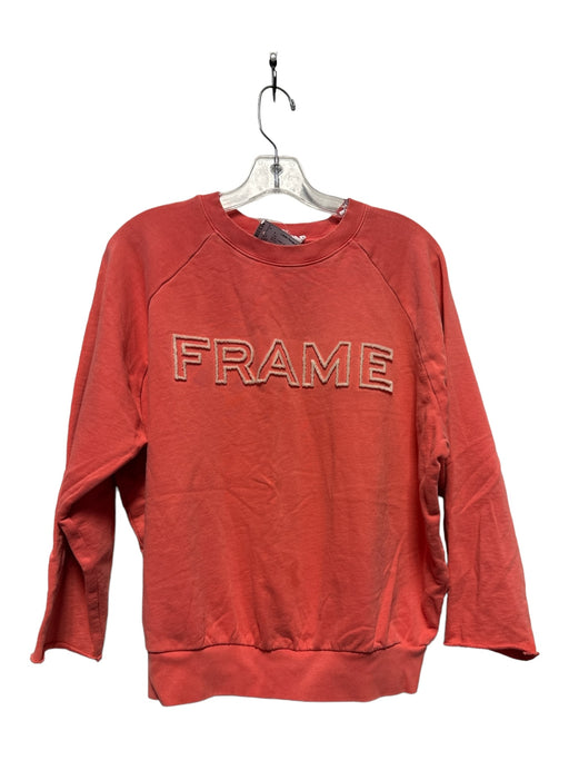 Frame Size M coral Cotton Pullover Logo Words Top coral / M