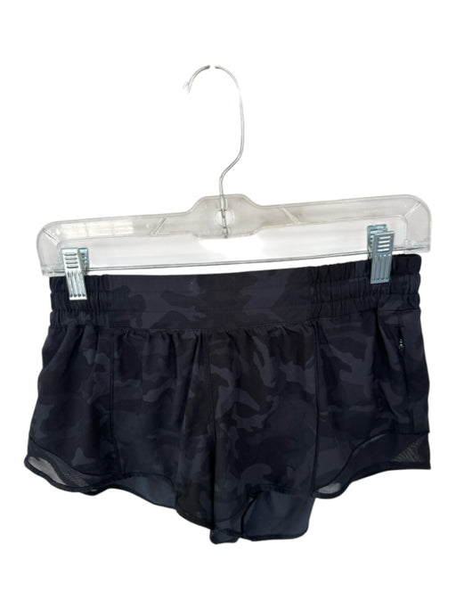 Lululemon Size 8 Black Nylon Blend Camo Side Pocket Athletic Shorts Black / 8