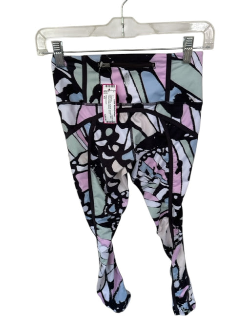 FP Movement Size XS Black & Multi Butterfly Scrunch Back Pocket Detail Leggings Black & Multi / XS