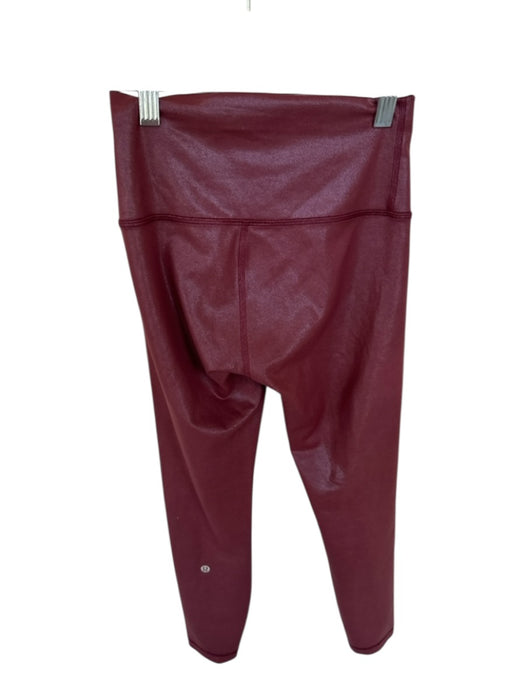 Lululemon Size 4 Burgundy Nylon Blend Metallic Front Pocket Athletic Leggings Burgundy / 4