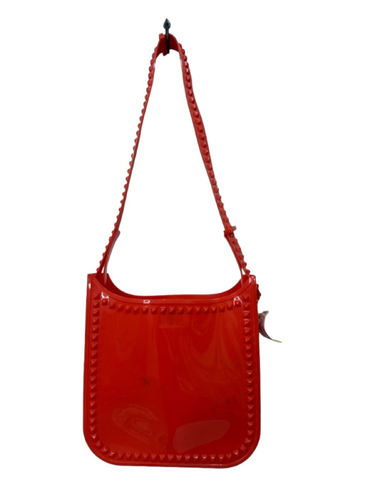 Carmen Sol Orange Plastic Studded Crossbody Strap Inner Pocket Bag Orange