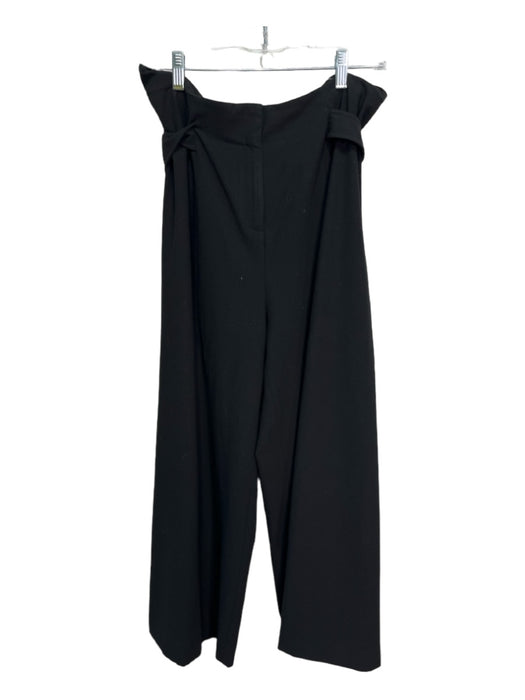 & Other Stories Size 12 Black Polyester & Viscose Zip Fly Wide Leg Belted Pants Black / 12