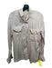 Escada by Margaretha Ley Size 40 Beige Silk Button Up chest pockets Top Beige / 40
