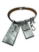 Fendi Silver Leather Silver Hardware Pouch Attachment Keychain Belts Silver / M