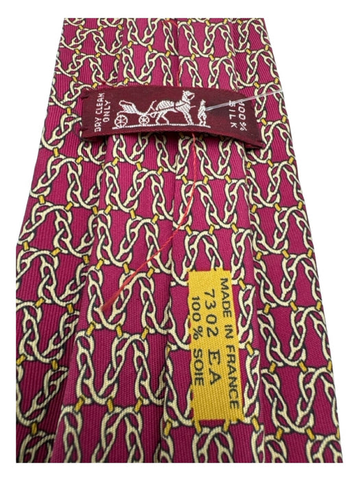 Hermes Purple Silk Chain Men's Ties