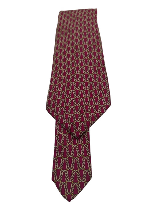 Hermes Purple Silk Chain Men's Ties