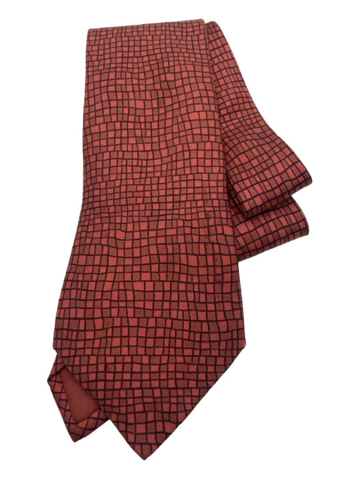 Hermes Red Silk Lines Men's Ties