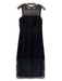 Shoshanna Size 8 Black Polyester Sleeveless Round Neck Mesh Detail Dress Black / 8