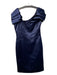 Armani Collezioni Size 6 Navy Polyester Off Shoulder Pleated Bodice Dress Navy / 6