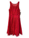 Monique Lhuillier Size 6 Orange Red Polyester Sleeveless Lace Overlay Dress Orange Red / 6