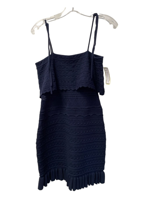 Milly Size Medium Navy Viscose Blend Spaghetti Strap Tie at shoulder Dress Navy / Medium