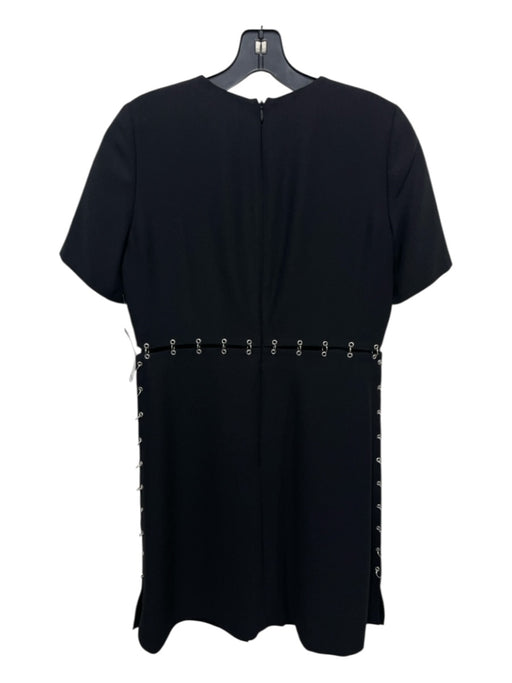 The Kooples Size S Black Polyester Silver Hardware Pierced Detail Back Zip Dress Black / S