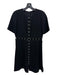 The Kooples Size S Black Polyester Silver Hardware Pierced Detail Back Zip Dress Black / S