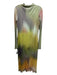 Anthropologie Size 8 Green, Yellow, Purple Polyester Blend Long Sleeve Dress Green, Yellow, Purple / 8