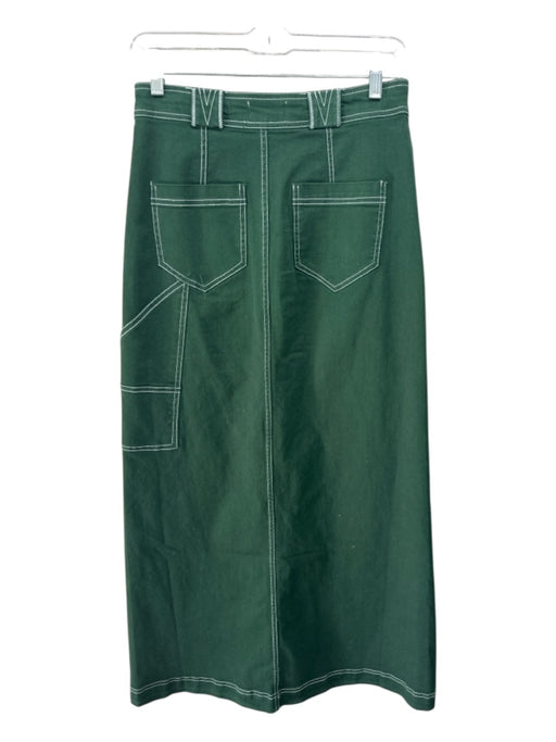 Pilcro Size 2 Dark Green Cotton Denim High Rise contrast stitch Cargo Skirt Dark Green / 2