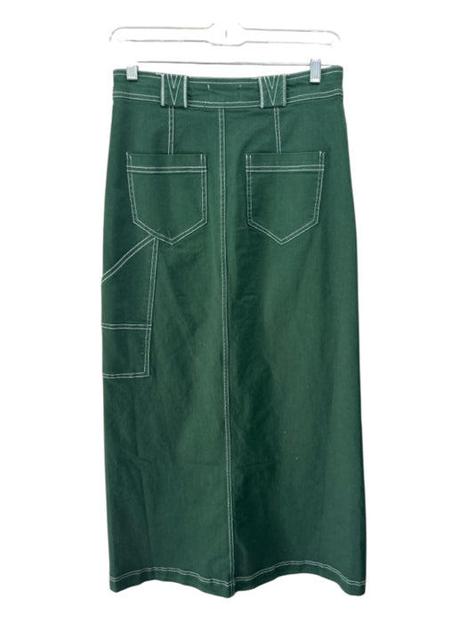 Pilcro Size 2 Dark Green Cotton Denim High Rise contrast stitch Cargo Skirt Dark Green / 2