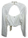 Mara Hoffman Size 2 White Hemp Long Sleeve Square Neck Cut Out Cropped Top White / 2
