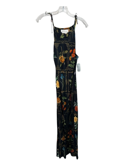 By Anthropologie Size Small Black & Multi Viscose Spaghetti Strap Floral Dress Black & Multi / Small
