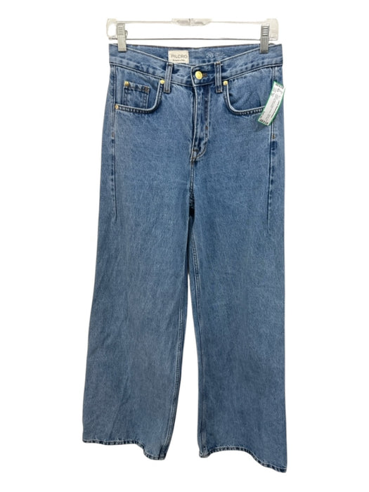 Pilcro Size 26 Medium Wash Cotton Denim High Rise Wide Leg Jeans Medium Wash / 26