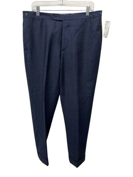 Sid Mashburn Size Est 34 Navy Wool Solid Dress Cuffed Men's Pants Navy / Est 34